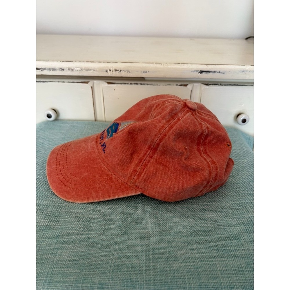 Life In Paradise KEY WEST Cap Dad Hat Washed Burnt Orange Sailboat Strapback - Picture 6 of 10